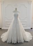 Elegant Long Ivory Ball Gown Wedding Dress 2017 Lace Prom Dresses