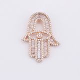 Foxi Jewelry Lucky Hamsa Hand Praying Zircon Charm Pendant