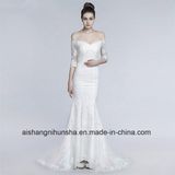 Vintage Lace Mermaid Wedding Dress off-Shoulder Handmade Bridal Gown