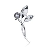 China Wholesale Costume Jewelry Pearl Rhinestone Crystal Flower Brooch