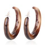 Statement Hoop Lucite Perspex Plastic Tortoise Marble Earrings Tortoise Shell Hoop Earrings Brown Jewelry Endless Hoop Post Earrings