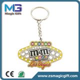 Hot Sales Crystal Stone Nickel Plating Soft Enamel Chocolate Keychain