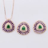 Charming Top Quality New Design Sapphire Blue Woman Fashion Jewelry Set