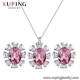 64450 Xuping Wholesale Fashion Rhodium Color Gold Plated Crystals From Swarovski Two-Piece Set Jewelry Sets