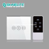 EU Standard White Colour Glass Plate Remote Control Curtain Switch