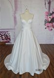 Sweetheart Wedding Dress Satin Spaghetti Strap Wedding Dress