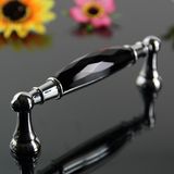 Black Luxury Crystal Dresser Door Handle 96mm