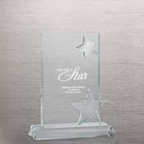 Two Stars Crystal Trophy with Metal (#78164)