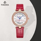 White Color Strap Woman Hand Watch, Fashionable Diamond Quartz Wrist Watch 71289