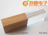 Wooden Crystal USB Flash Drive (OM-C104)