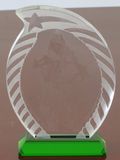 Superb Leaves Crystal Trophy-Green Base