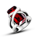 Cool Diamond Crystal Stainless Steel Stone Ring for Men