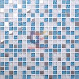 Navy Blue and White Crystal Mix Metal Mosaic (CFC144M)