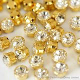 Sew on Rhinestones in Setting Crystal Fancy Stone with Metal Setting