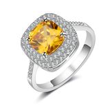 Artificial Jewelry Topaz Gemstone Zircon Fashion Jewelry Ring