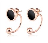 Personality Semi-Circular U Shaped Hook Line Earrings Stainless Steel Rose Gold Color Earrings for Women Gifts