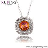 43242 Square Shaped Crystals From Swarovski Italian Costume Jewelry Platinum Necklace