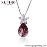 Necklace-00466 Xuping Flower Jwellery Necklace, Crystals From Swarovski Saphire Necklace