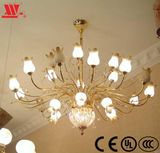 Crystal Chandelier with Glass Candle Lampshapes