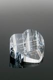 Slanted Clear Custom Personalized Glass Crystal Heart Engraved Paperweight for Sale (#1453)