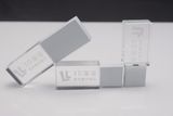 Promotional Gift Custom 3D Logo Glass Crystal USB Flash Drive Stick Strong LED Light with White Cap Wedding Birthday