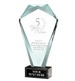 Diamond Jade Glass Trophy Black Base