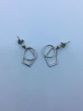 Fashion Silver Pentagon Drop Earring