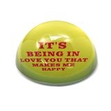 Creative Gift Items Clear Dome Glass Paperweight with Red Words Hx-8407