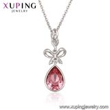 43825 Xuping 2018 Bowhnot Dubai Gold Jewelry Modern Necklace Crystals From Swarovski
