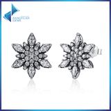 925 Sterling Silver Crystalized for Women Jewelry Snowflake Crystals Stud Earrings
