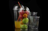Disposable Customized Plastic Clear Juice Pet Cup with Dome Lid