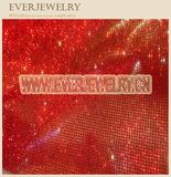 Red Shiny Hot Fix Crystal Mesh Sheet for Decoration