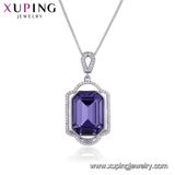 44334 Xuping Rhodium Color Gold Plated Necklace, Crystals From Swarovski American Diamond