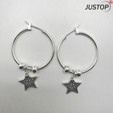 Star Shape Jewelry Crystal Wholesale Loop Earrings