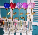 Crystal Rose Crystal Gift Crystal Crafts Crystal Arts Mondern Valentine's Flower with Crystal