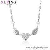 44486 Xuping Long Chain Rhodium Heart -Shaped CZ Jewelry Necklace with Words'for You