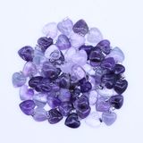 16mm Amethyst Crystal Stone Love Heart Charms Pendants Fashion Necklace Jewelry