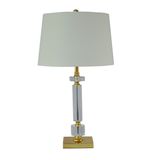 USA Hotel Crystal Body Table Lamp with Metal Pillar