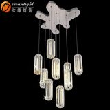 Wrought Iron Chandelier Lighting Wine Barrel Chandelier K9 Crystal Pendant Lighting (OM88565-10 Clear)