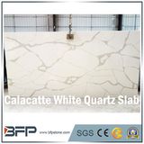 Natural Look Calacatta White Marble Quartz Stone Slabs