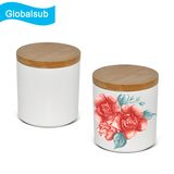 Heat Transfer Printed Seal Storage Jar with Wooden Lid