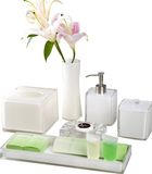 Hote White Resin Material with Crystal Finish Amenity Holders