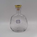 Wholesale 750ml Brandy Bottle/Glass Rum Bottle with Cork Top