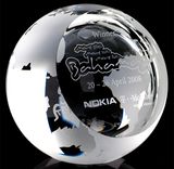 Crystal Round Globe Paperweight