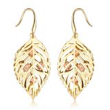 Wholesale Price Leaf Shaped Crystal Dangle Gold Earring