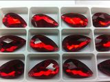 Light Siam Teardrop Glass Beads, Sew on Stones Beads
