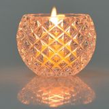 Ball Shape Glass Clear Color Tea Light Candle Holder