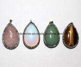 Fashion Gemstone Crystal Cabochon Pendant with Diamond Shape