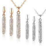 New Fashion Perfume Bottle Design Crystal Gold Jewelry Set