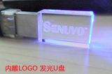 Custom Logo Crystal Pen Drive USB with LED Light
